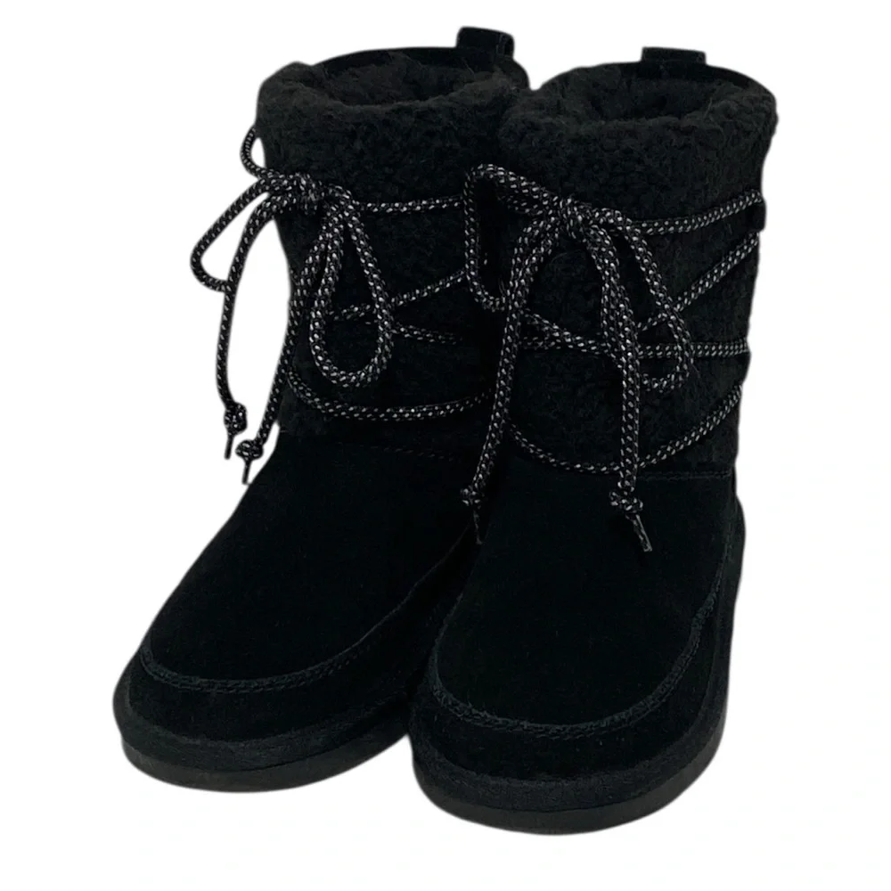 UGG Koolaburra Black Suede Fleece Lined Snow Boots - Toddler Size 12